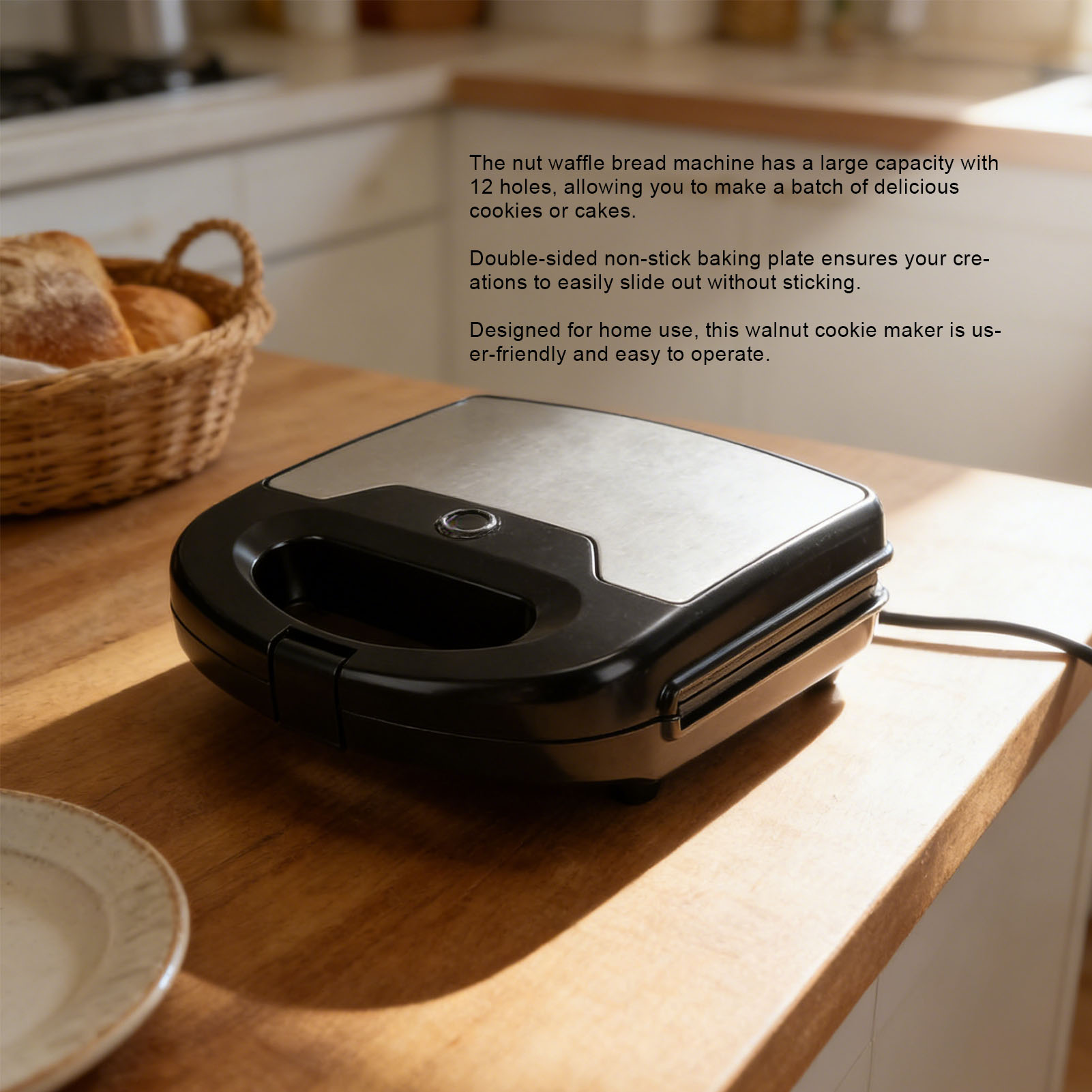 Mini Waffle Maker Machine - Macchina Elettrica Multifunzione 2-in-1 per Biscotti