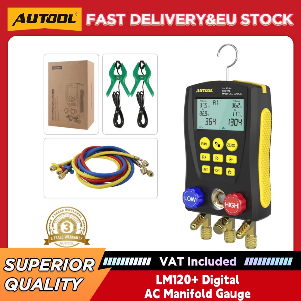 Air Conditioners - AUTOOL LM120+ Manometro Digitale per Condizionatori