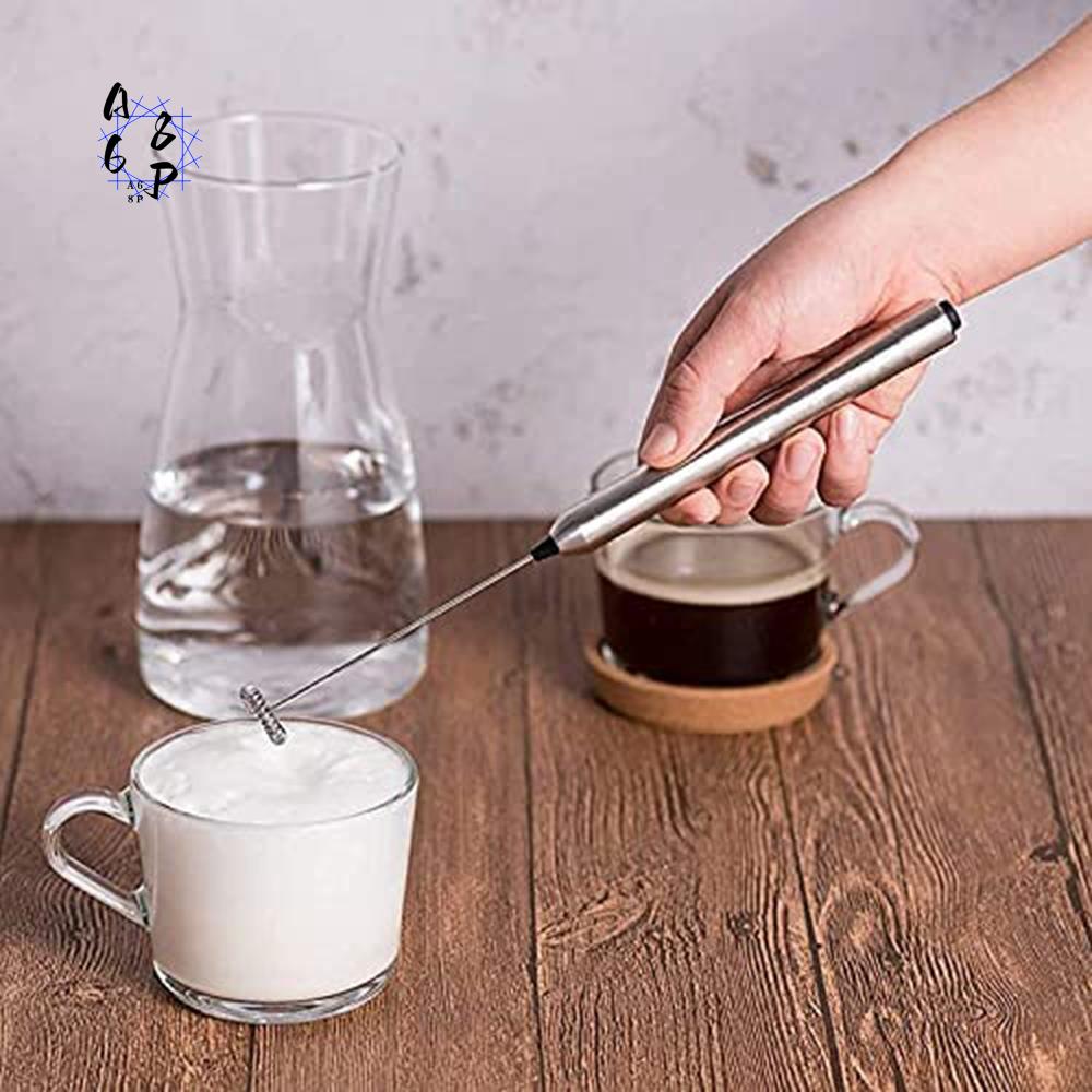 Electric Milk Frother Handheld - Montalatte Elettrico A68P in Acciaio Inox,