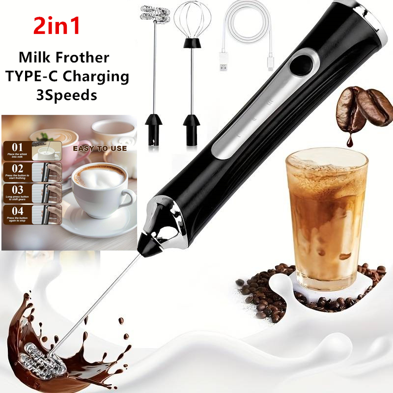 Electric Milk Frother Handheld - Montalatte elettrico senza fili e frullino
