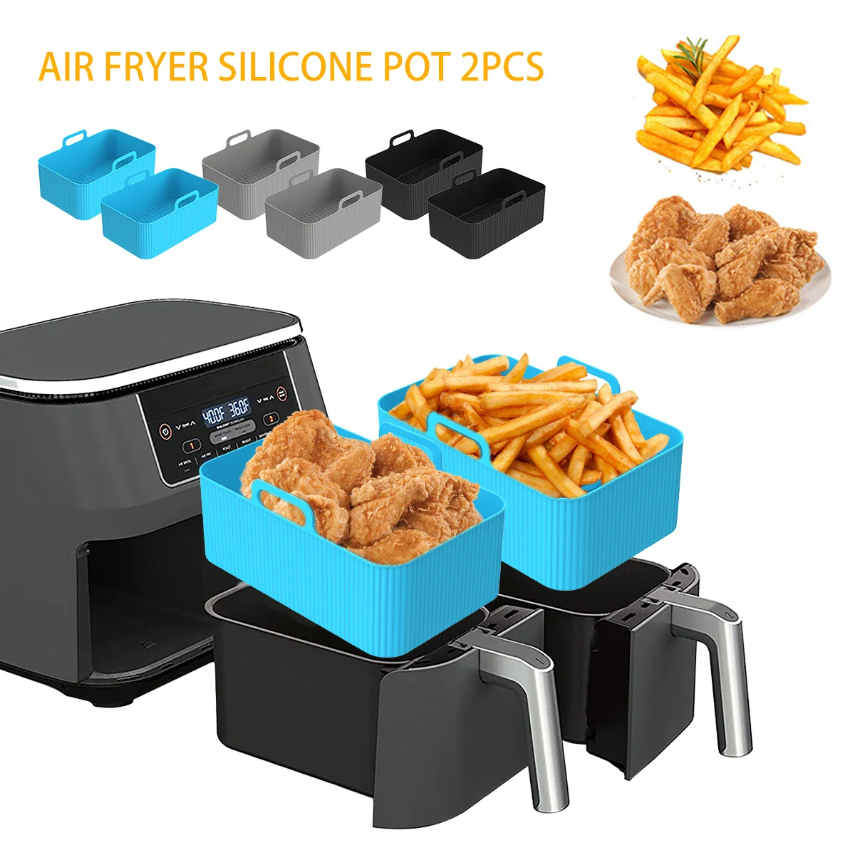 2 pezzi di rivestimento in sil - Air Fryer Silicone Pot Liner recensione e prezzo