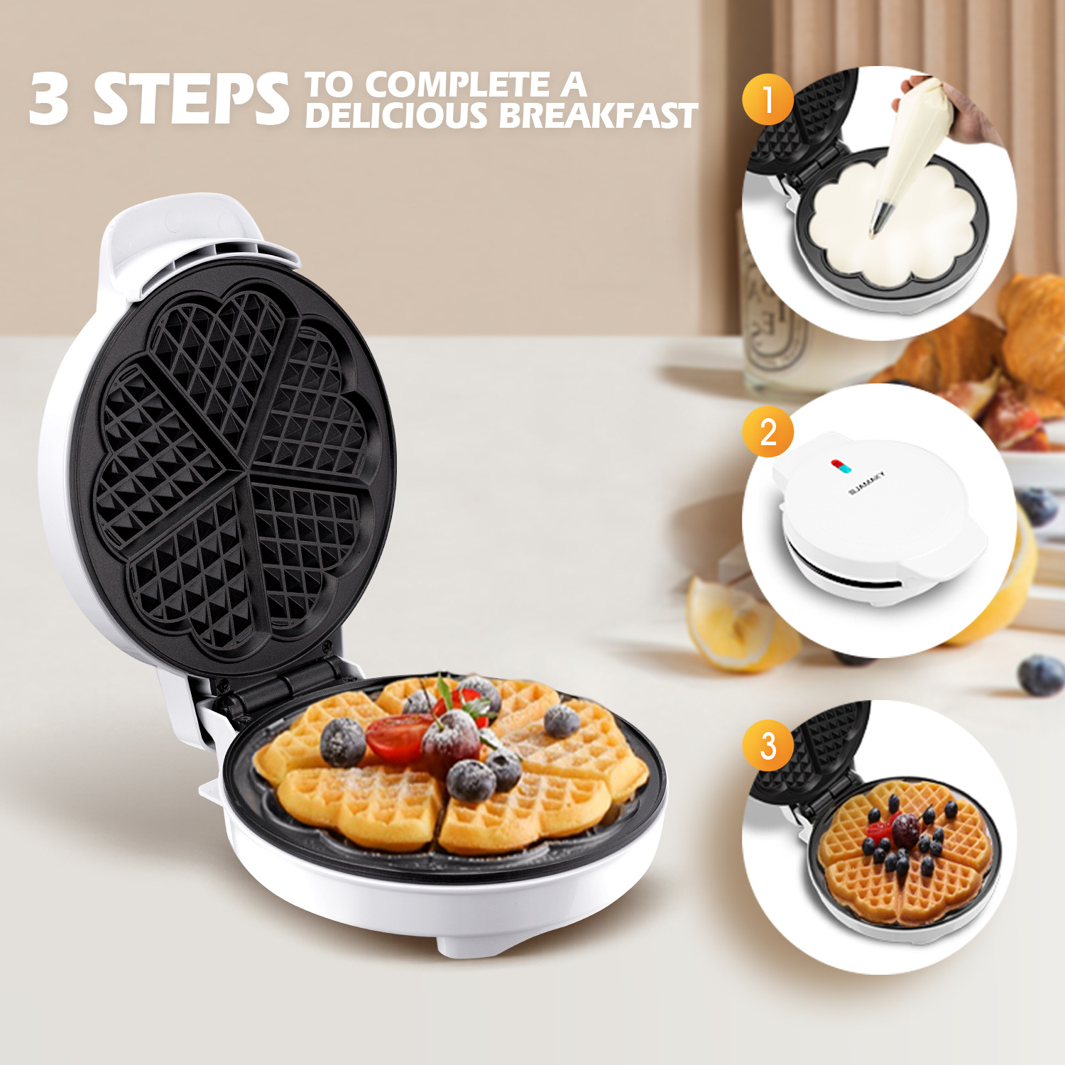 Stampi per cialde per colazion - Mini Waffle Maker Machine recensione e prezzo