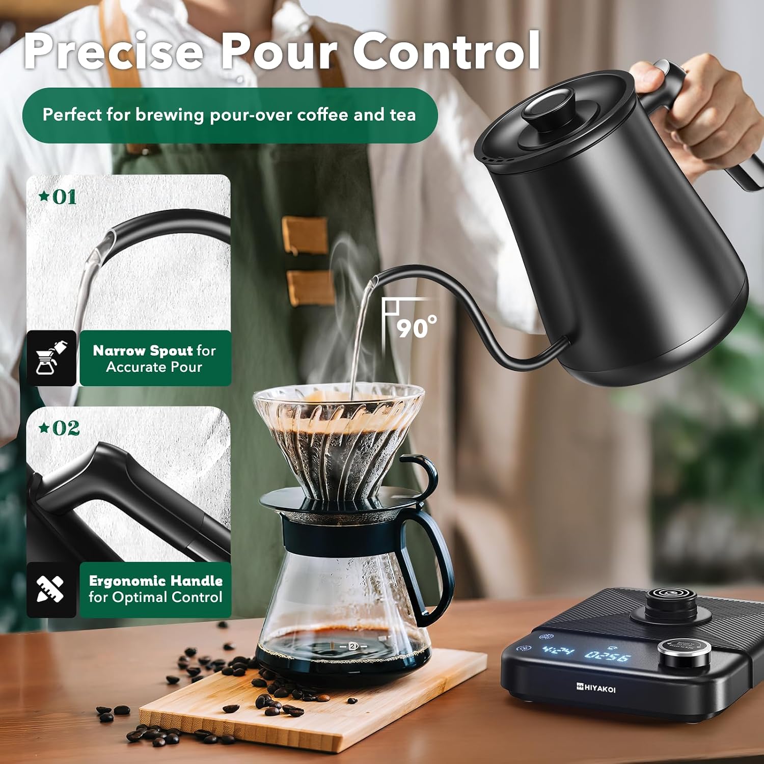 Bollitore elettrico a collo d' - Electric Kettle Temperature Control recensione e prezzo