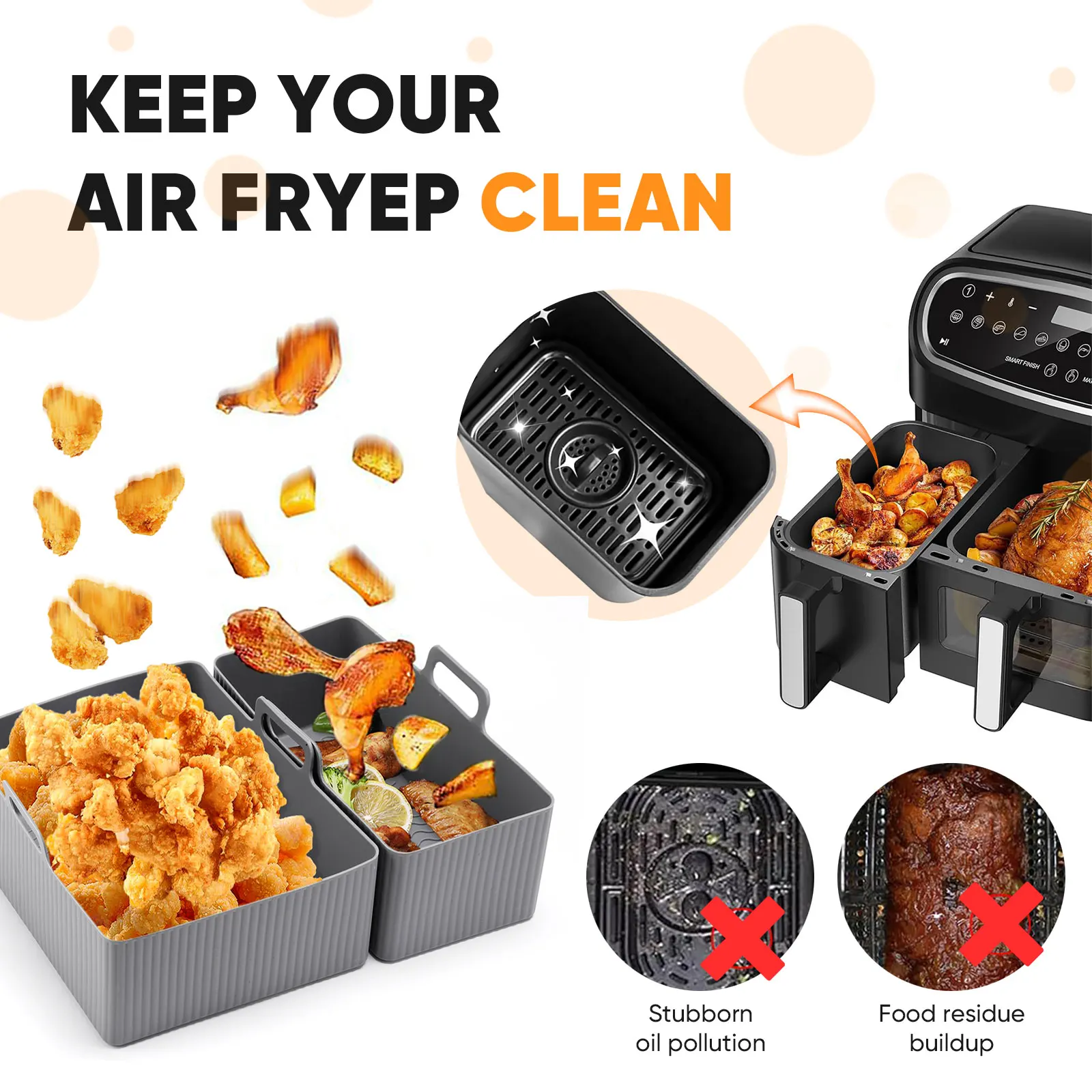 Set di 2 Pezzi Tappetino in Si - Air Fryer Silicone Pot Liner recensione e prezzo